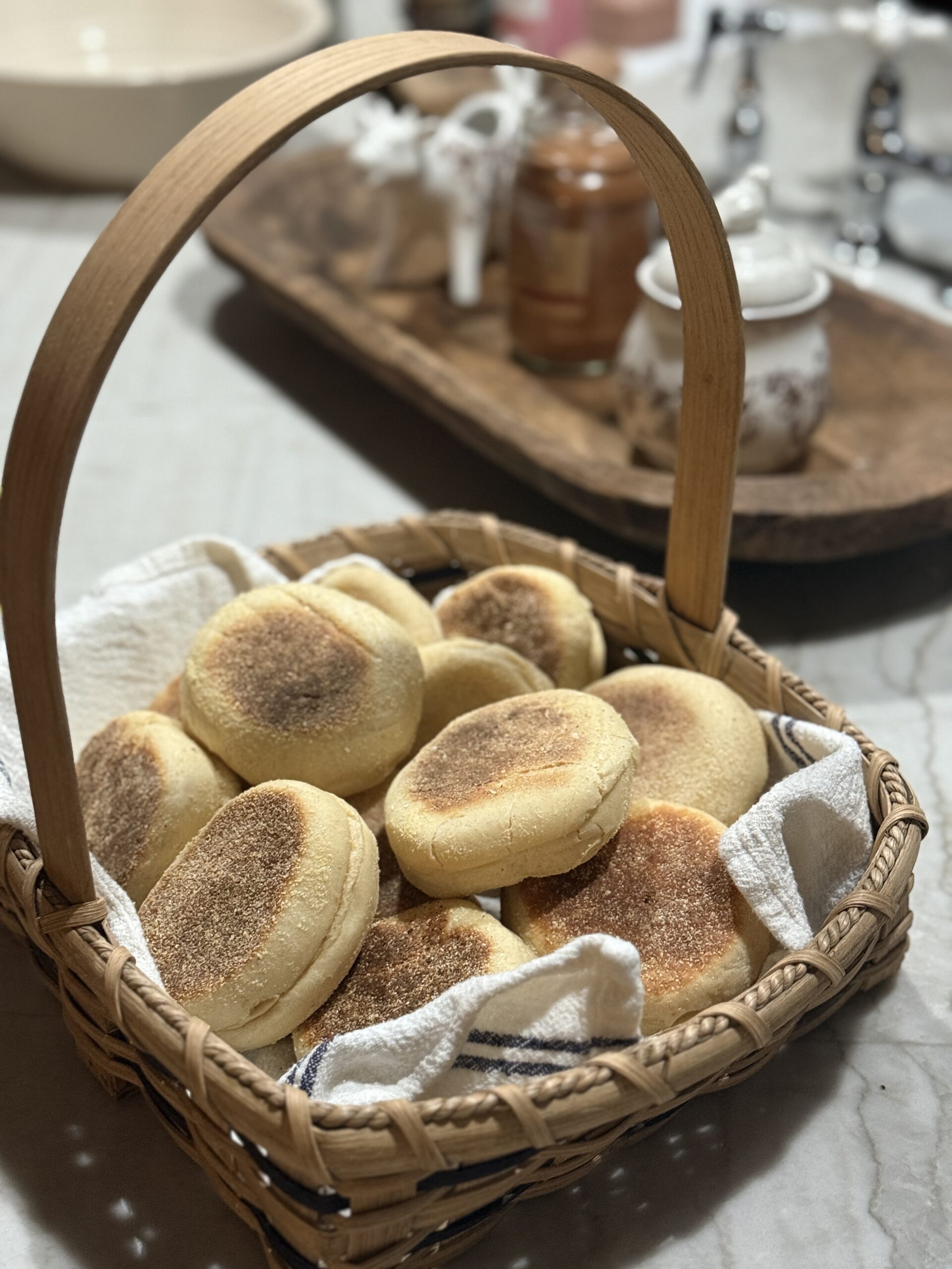 English muffins (using fresh-milled flour)