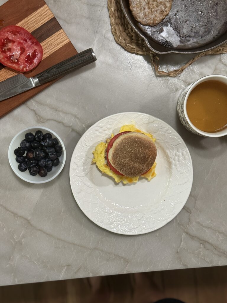 Homemade egg McMuffin 