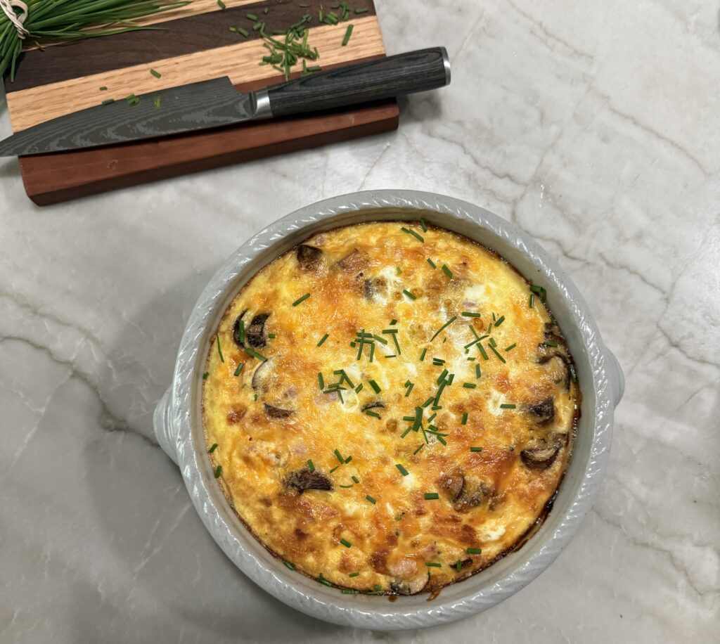 Quiche made with a hash brown crust