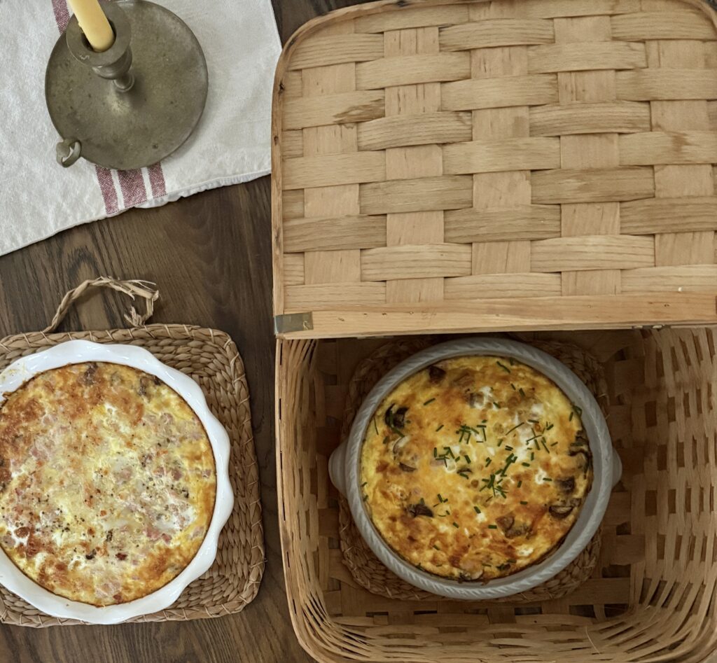 Quiche made with a hash brown crust