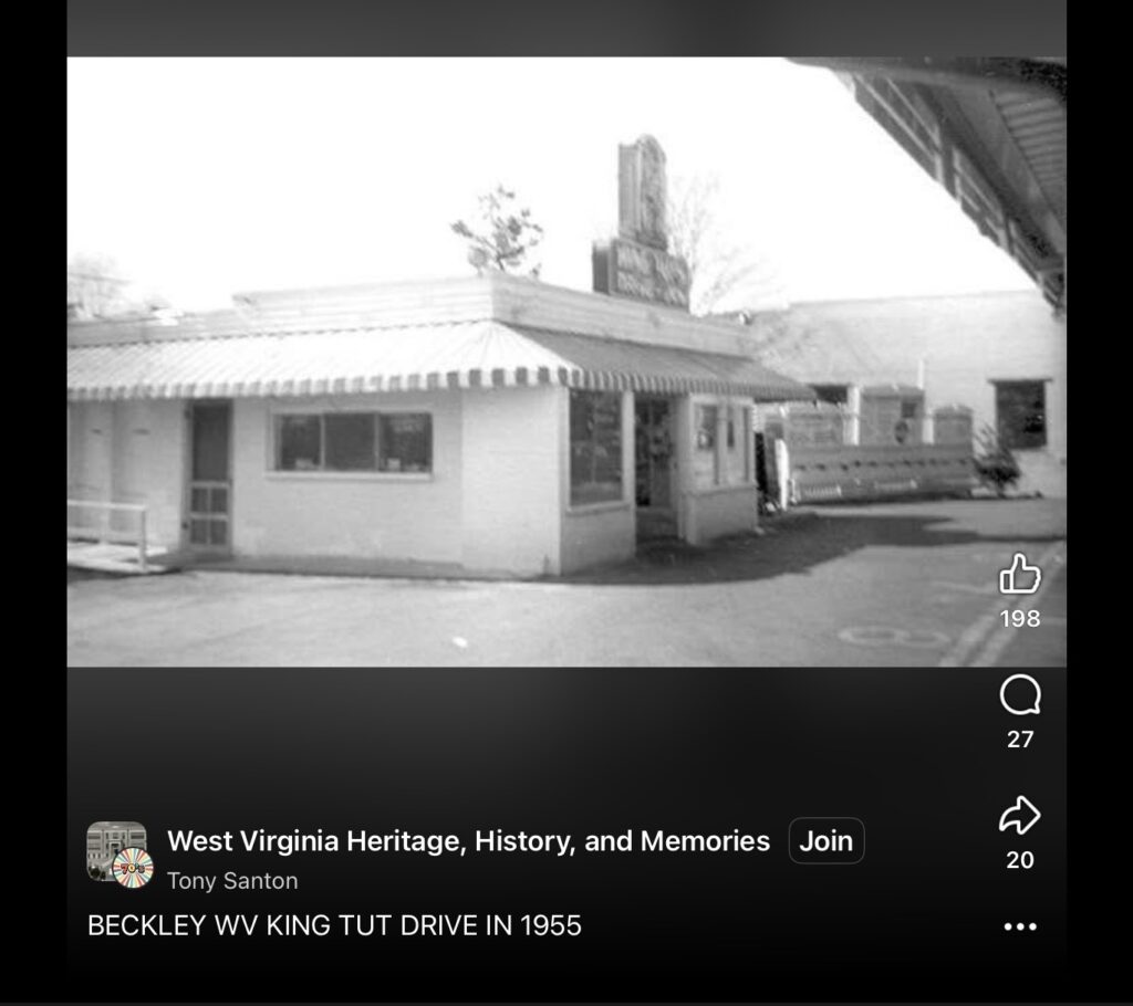 King tut drive-in, Beckley West Virginia hot dogs
