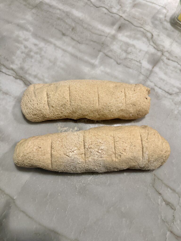 Homemade hot dog buns