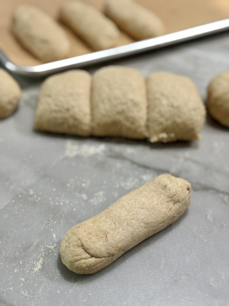 Homemade hot dog buns