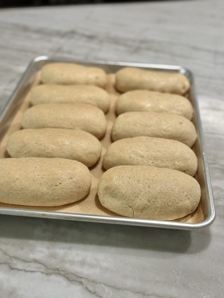 Homemade hot dog buns