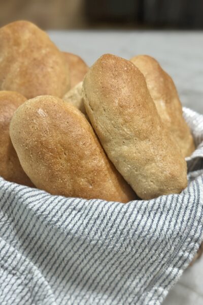 Homemade hot dog buns