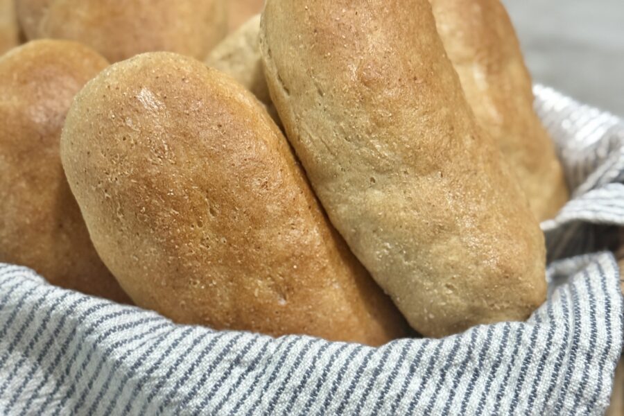 Homemade hot dog buns