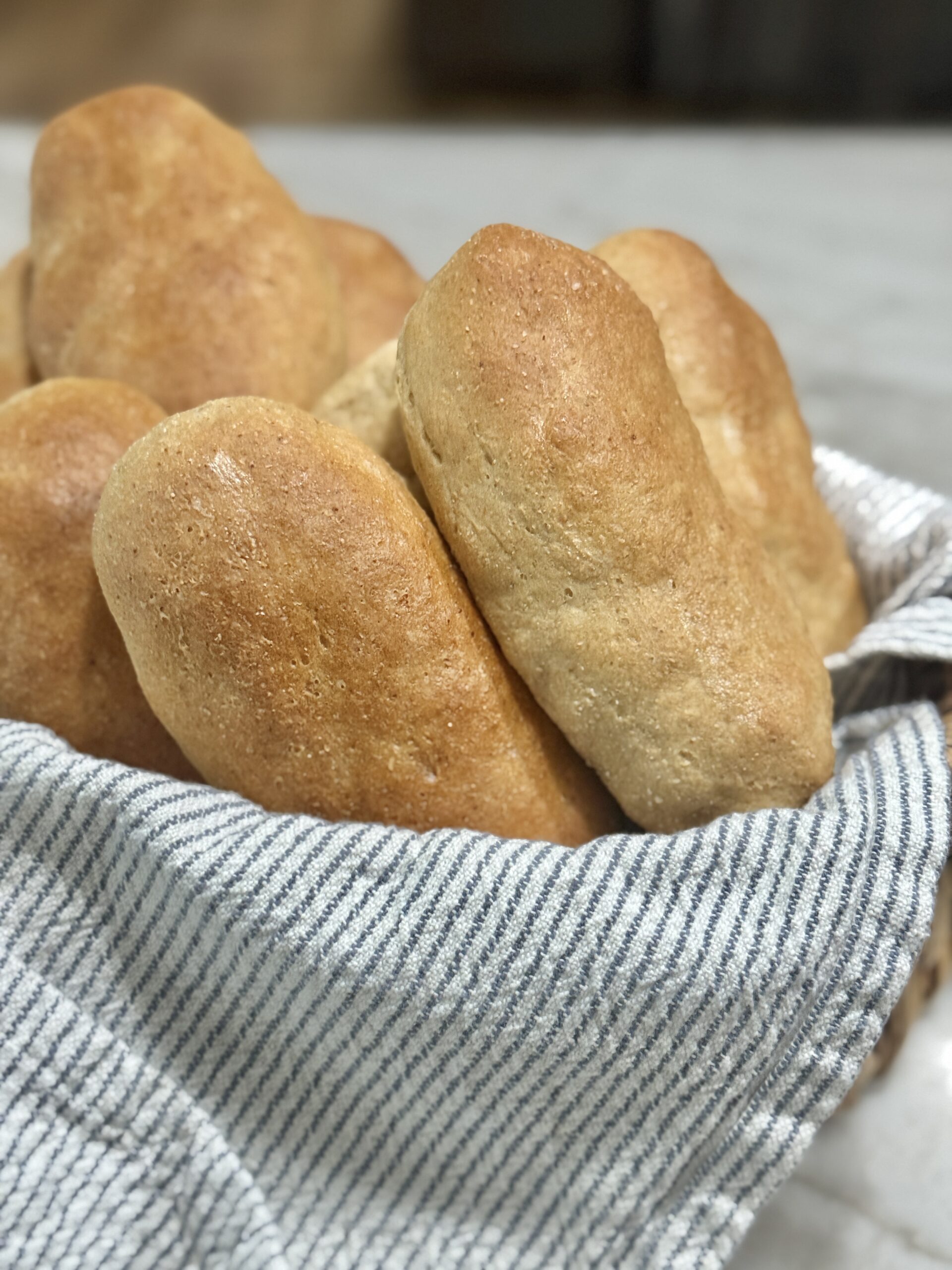 Homemade hot dog buns