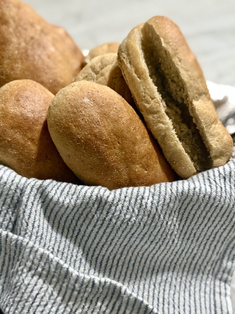 Homemade hot dog buns