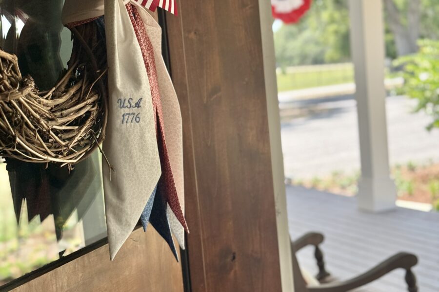 Patriotic front porch decor