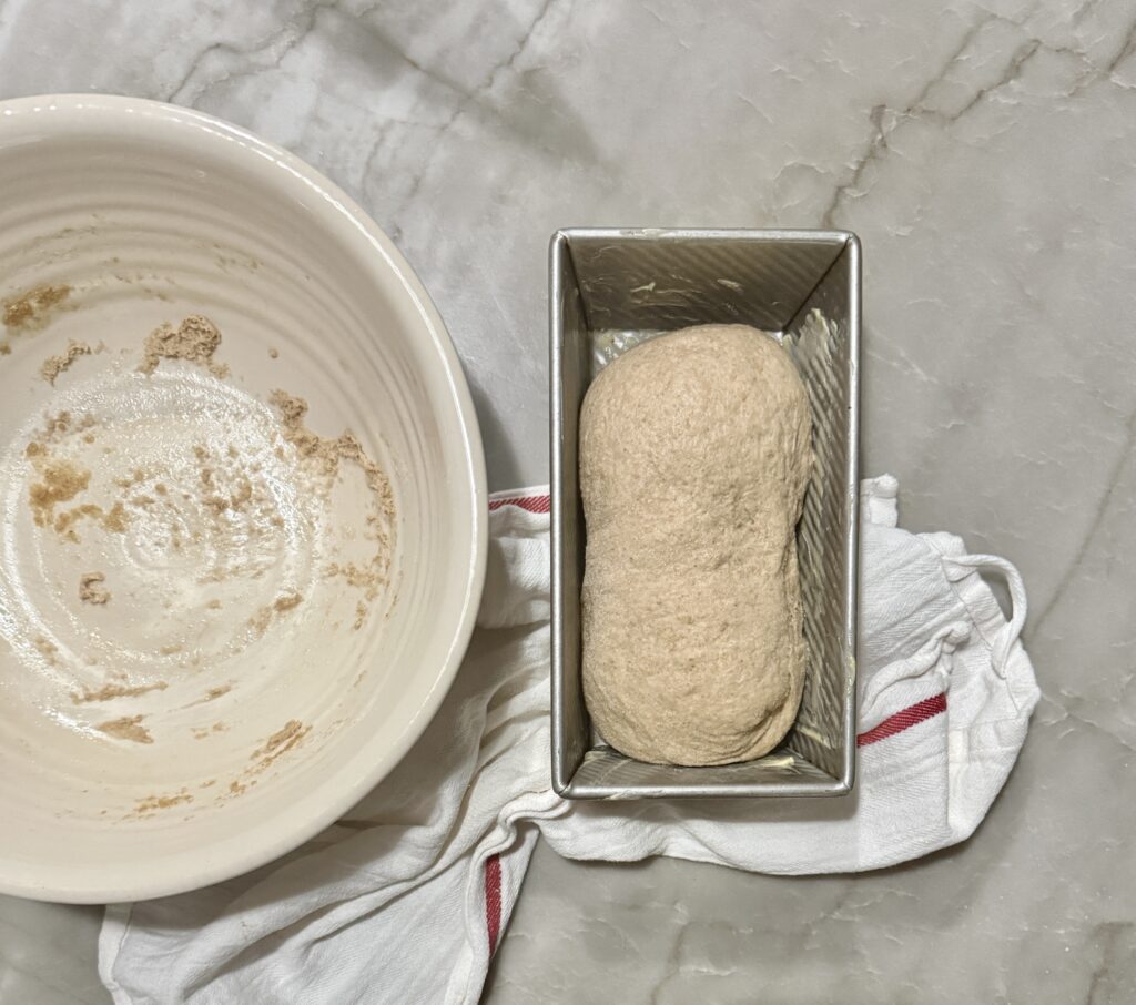 Fresh-milled honey wheat sourdough sandwich bread