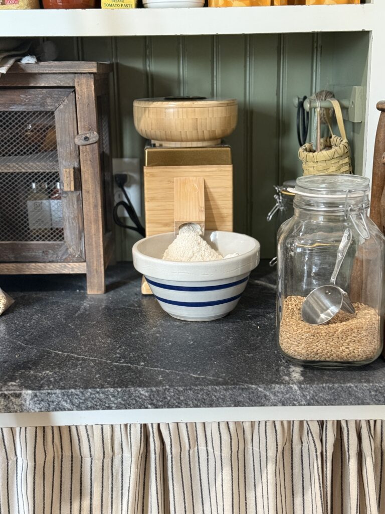 Fresh-milled flour and grain mill