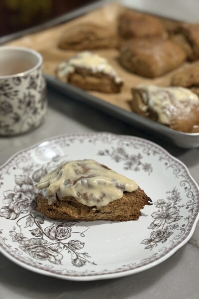 Pumpkin maple sourdough scones