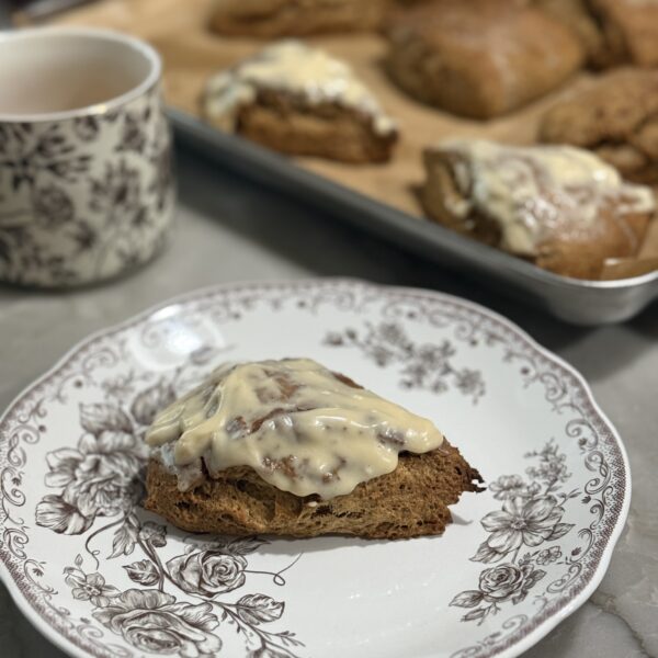 Pumpkin maple sourdough scones