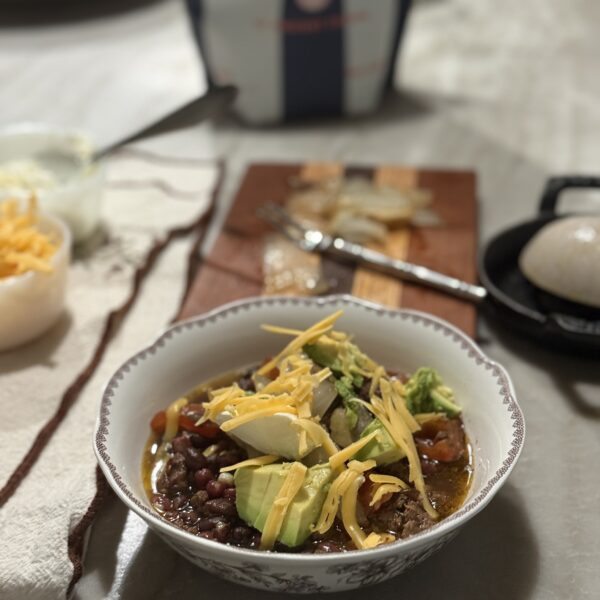 Slower cooker Mexican beef soup