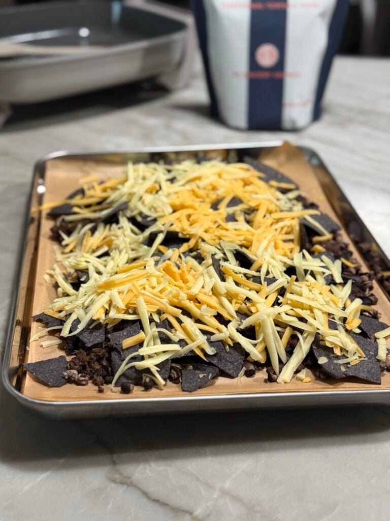 Sheet pan beef nachos