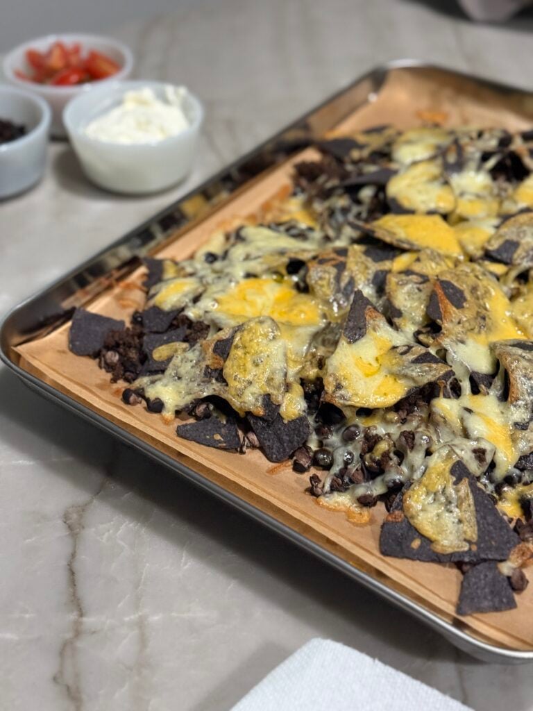 Sheet pan beef nachos