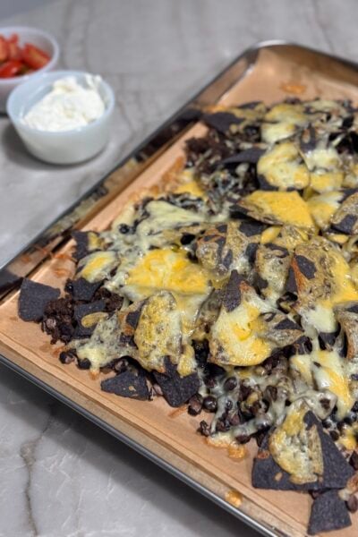 Sheet pan beef nachos
