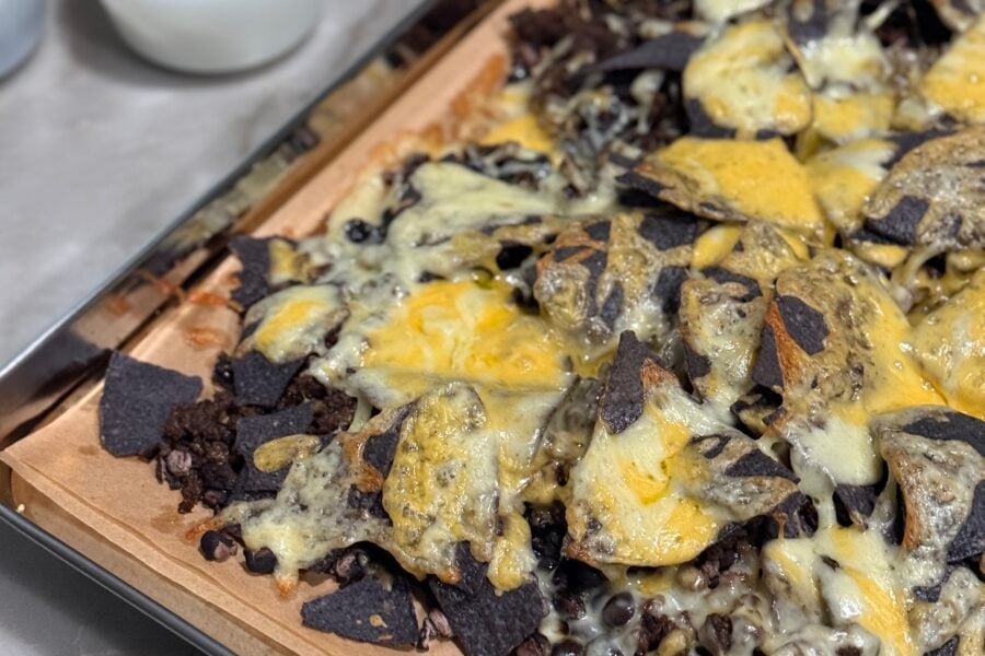 Sheet pan beef nachos