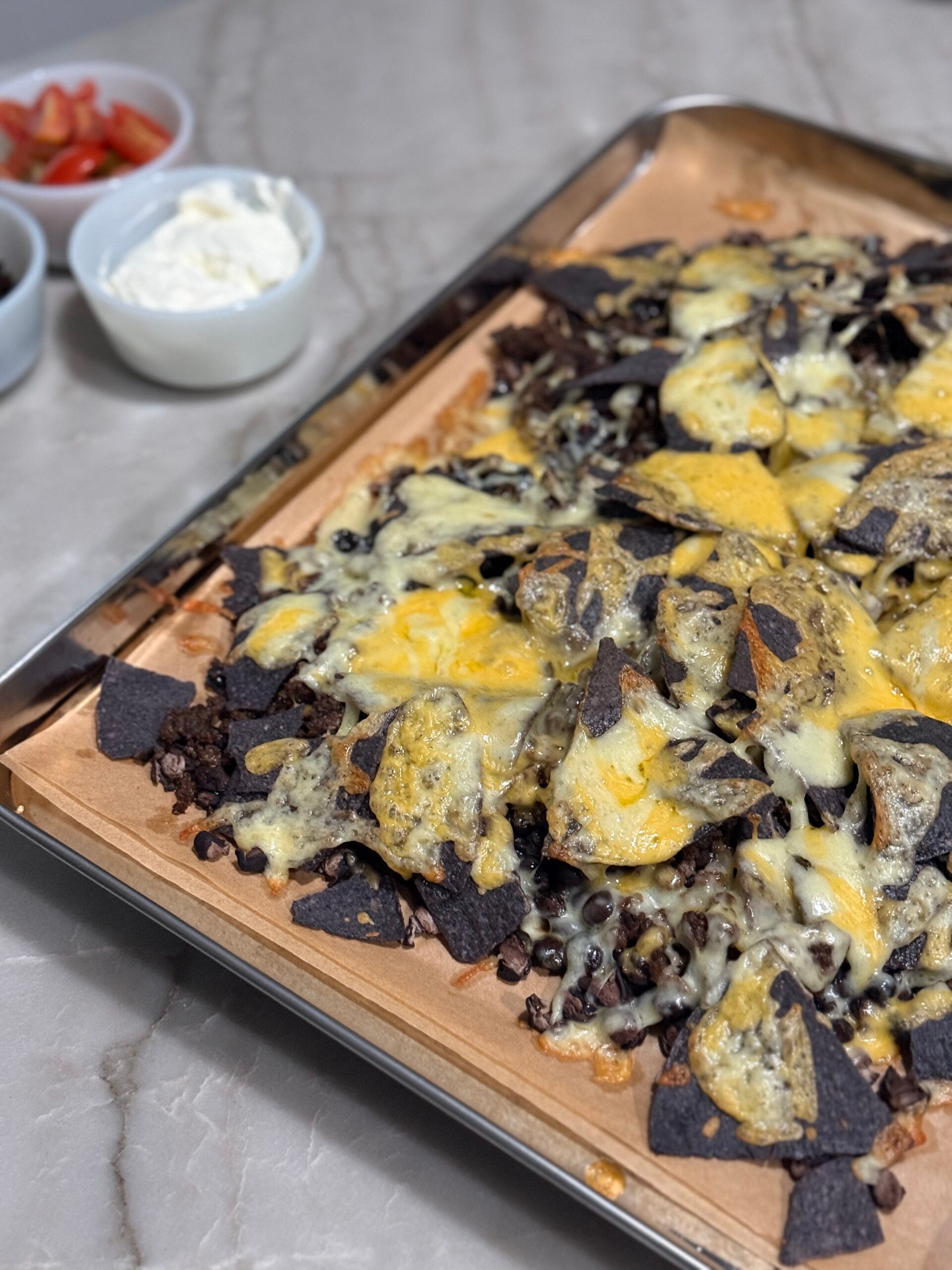 Sheet pan beef nachos