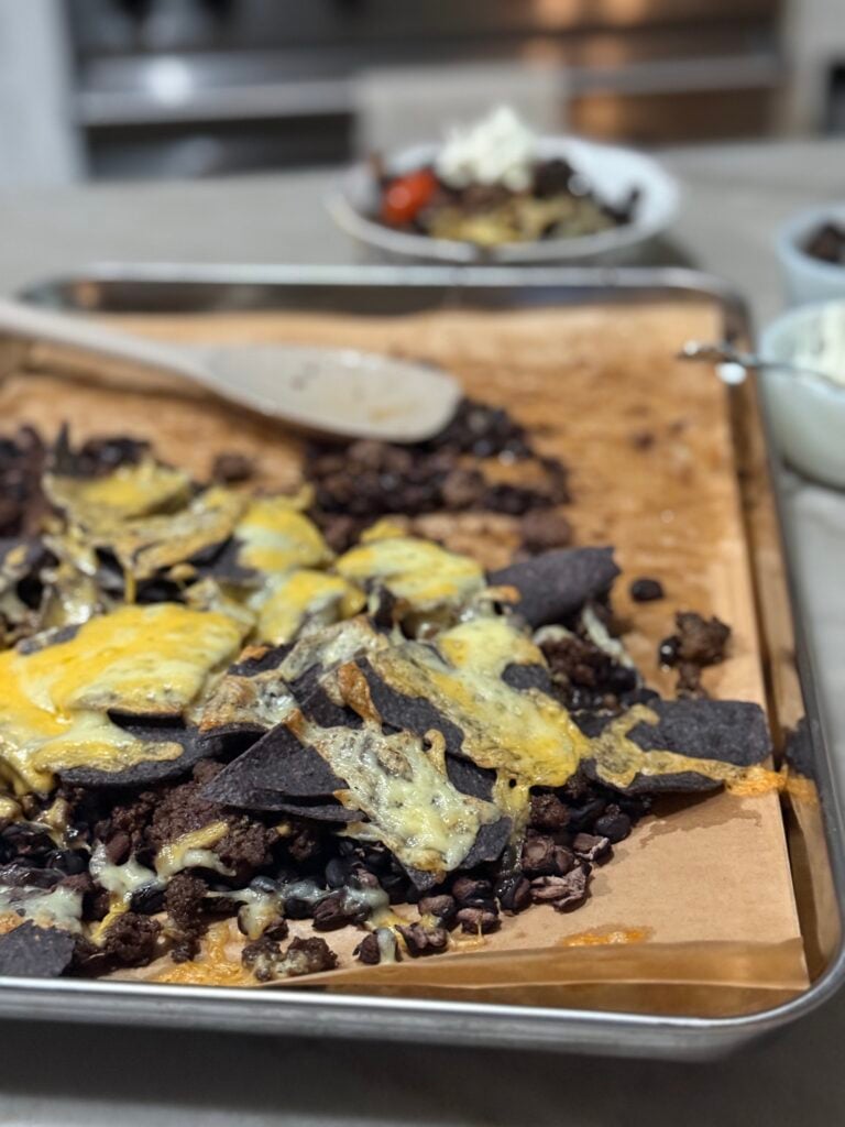 Sheet pan beef nachos